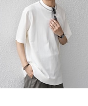 SHIPS any:〈洗濯機可能〉エアロ スケープ メッシュ 鹿の子 リブ Tシャツ◆