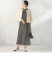 《予約》〈手洗い可能〉プリント カッセン ノースリーブ ワンピース