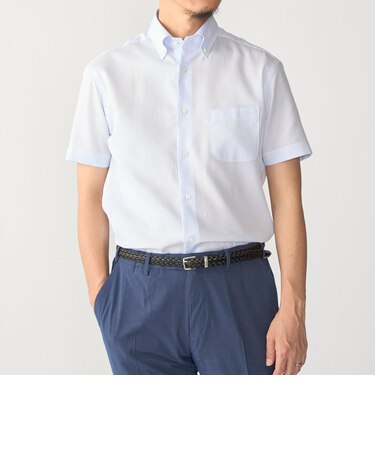 SHIPS:〈接触冷感〉ICE COTTON ワッフル ボタンダウン 半袖 シャツ