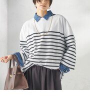 【SHIPS別注】Le minor: パネル ボーダー チュニック