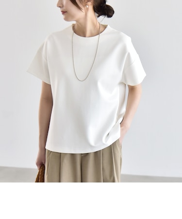 《予約》quaranciel:〈洗濯機可能〉ライト ポンチ バッグ ボタン ショートスリーブ TEE