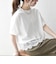 《予約》SHIPS any:〈洗濯機可能〉ジップ レース ヘム ハーフスリーブ TEE