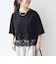 《一部予約》SHIPS any:〈洗濯機可能〉ジップ レース ヘム ハーフスリーブ TEE