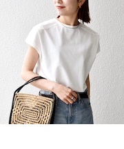 《予約》SHIPS any:〈洗濯機可能〉ジャージー フレンチスリーブ レース TEE