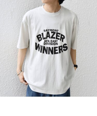 【SHIPS any別注】ONEITA:〈洗濯機可能〉ピグメント ダイ リラックス プリント Tシャツ◆