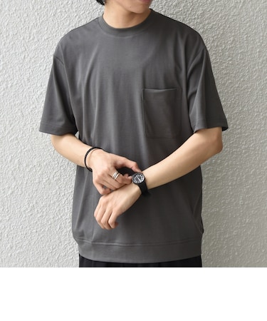 SHIPS any:〈接触冷感/UVカット〉ソフト スムース リラックス ポケット Tシャツ◆
