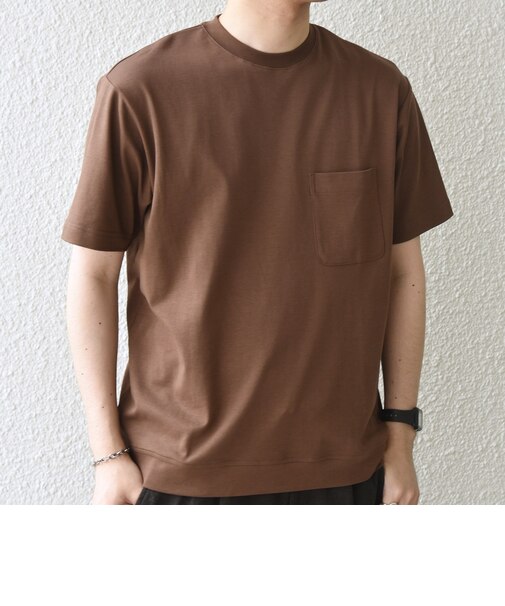 SHIPS any:〈接触冷感/UVカット〉ソフト スムース リラックス ポケット Tシャツ◆