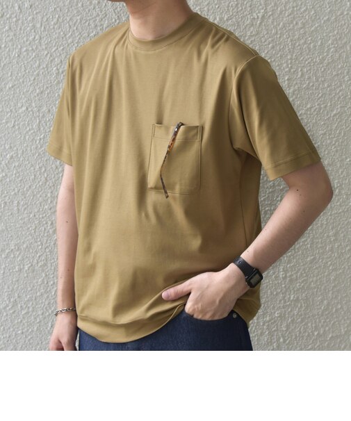 SHIPS any:〈接触冷感/UVカット〉ソフト スムース リラックス ポケット Tシャツ◆
