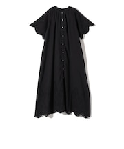 Fanaka:〈手洗い可能〉アイレット スカラップ ショート スリーブ ワンピース