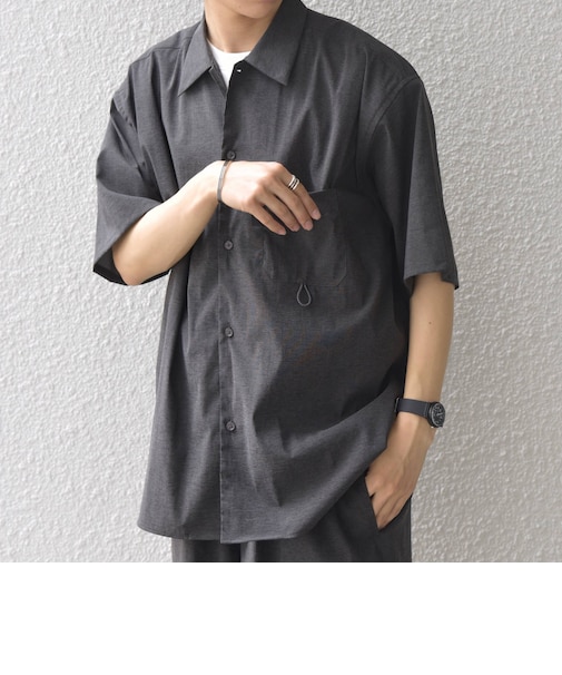 SHIPS any:〈接触冷感/UVカット〉VEILICE レギュラーカラー ポケット シャツ(セットアップ対応)◆