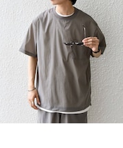SHIPS any:〈接触冷感/UVカット〉VEILICE リラックス ポケット Tシャツ(セットアップ対応)◆