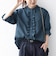 《予約》【WEB限定】〈手洗い可能〉チェック フリル ロングスリーブ シャツ（グリーン）