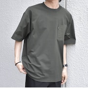 【WEB限定】SHIPS any: リラックス ナイロンポケット クルーネック Tシャツ◆