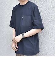 【WEB限定】SHIPS any:〈撥水加工〉リラックス ナイロンポケット クルーネック Tシャツ◆