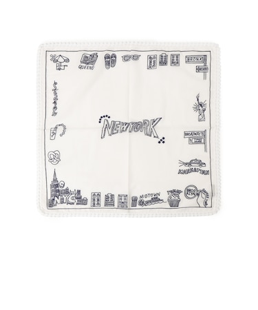 ANATHA: NEW YORK 刺繍 バンダナ スカーフ