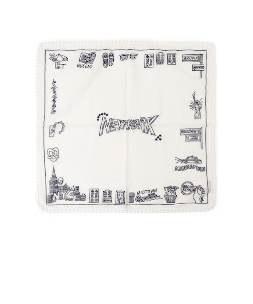 ANATHA: NEW YORK 刺繍 バンダナ スカーフ