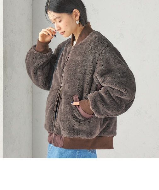 《予約》【SHIPS別注】ARMY TWILL: リバーシブル フリース ブルゾン