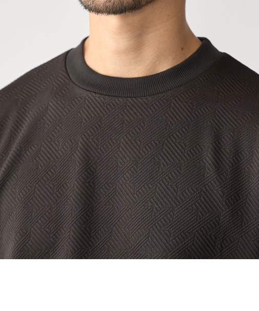 SHIPS: ハウンドトゥース 膨れ ジャカード ショートスリーブ Tシャツ