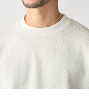 SHIPS: ハウンドトゥース 膨れ ジャカード ショートスリーブ Tシャツ