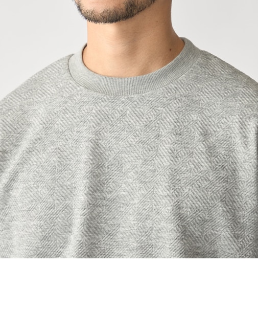 SHIPS: ハウンドトゥース 膨れ ジャカード ショートスリーブ Tシャツ