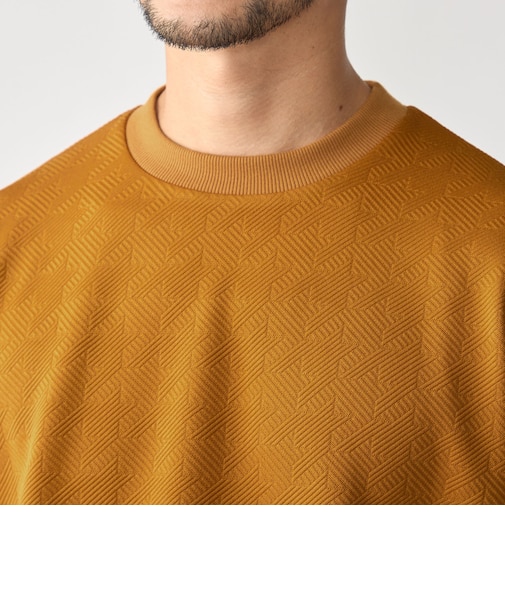 SHIPS: ハウンドトゥース 膨れ ジャカード ショートスリーブ Tシャツ