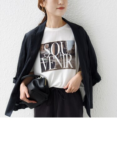 《予約》【SHIPS別注】81BRANCA: 5分袖 ロゴ・フォト TEE