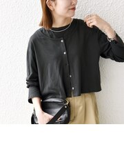 《予約》SHIPS any:〈洗濯機可能〉レイヤード ノースリー TEE × カーディガン セット