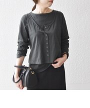 《予約》SHIPS any:〈洗濯機可能〉レイヤード ロングスリーブ TEE × タンク セット