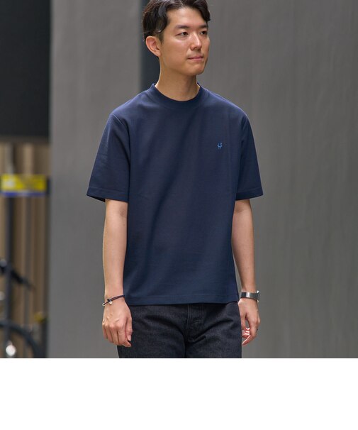 【WEB限定】SHIPS:〈汗染み拡散〉カノコ ワンポイント Tシャツ