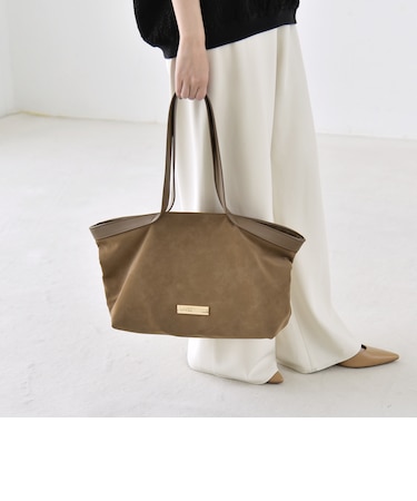 《予約》quaranciel: ロング ハンドル コンビ ワイド トート
