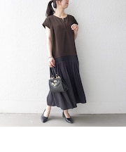 《予約》SHIPS any:〈手洗い可能〉カットジョーゼット ドッキング スキッパー ワンピース