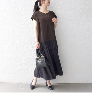 《予約》SHIPS any:〈手洗い可能〉カットジョーゼット ドッキング スキッパー ワンピース