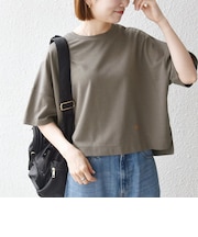 《予約》SHIPS any:〈手洗い可能〉リバークロス ハーフ スリーブ ワイド TEE