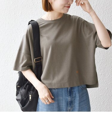 《予約》SHIPS any:〈手洗い可能〉リバークロス ハーフ スリーブ ワイド TEE