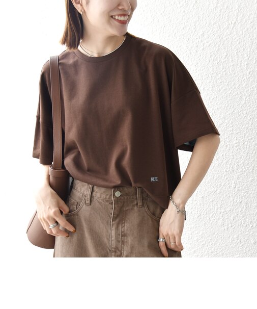 《予約》SHIPS any:〈手洗い可能〉リバークロス ハーフ スリーブ ワイド TEE