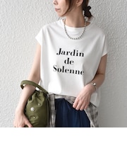《予約》SHIPS Colors:〈接触冷感・UVカット〉フレンチスリーブ SOLENNE ロゴT◆