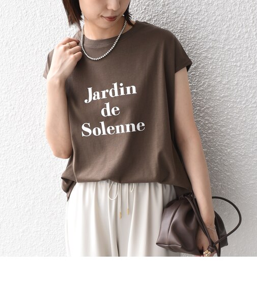 《予約》SHIPS Colors:〈接触冷感・UVカット〉フレンチスリーブ SOLENNE ロゴT◆