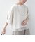 〈手洗い可能〉シアー コンビ 袖 タック デザイン プルオーバー