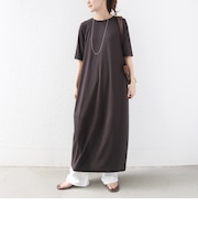 〈手洗い可能〉トリアセテート混 ポンチ ワンピース