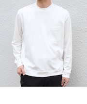SHIPS any:〈接触冷感/UVカット〉ソフト スムース リラックス ポケット Tシャツ(ロンT)◆