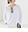 《予約》quaranciel:〈手洗い可能〉シアー コットン ボートネック ルーズ ロンTEE