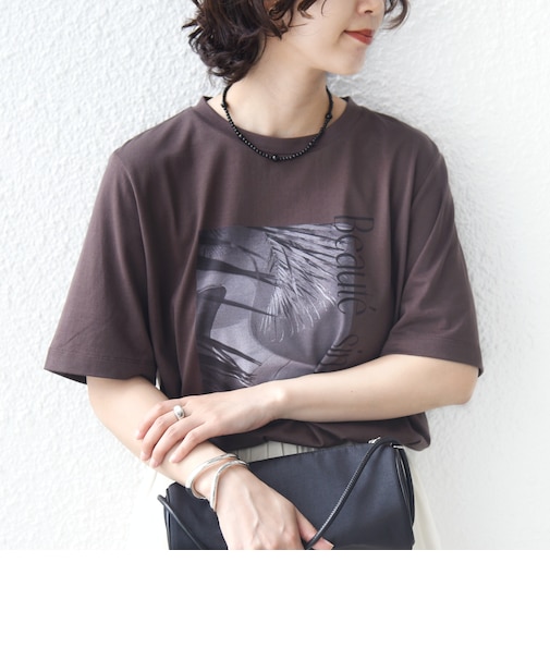 メルティ コットン フォト プリント TEE