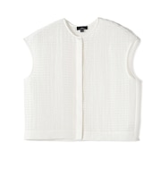 SHIPS Primary Navy Label:ラミー ピンタック フレンチスリーブ ブラウス