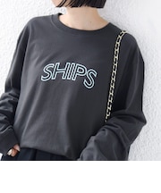 《予約》【WEB限定】 SHIPS ラウンド プリント ロゴ ロングスリーブ TEE