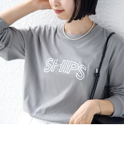 《予約》【WEB限定】 SHIPS ラウンド プリント ロゴ ロングスリーブ TEE