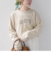 《予約》【WEB限定】 SHIPS ラウンド プリント ロゴ ロングスリーブ TEE