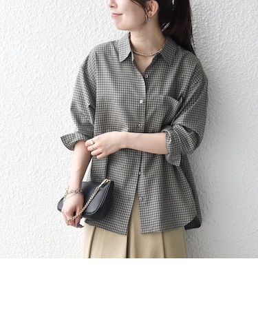 《予約》SHIPS any:〈洗濯機可能〉REFABRISH レギュラー チェック 刺繍 シャツ