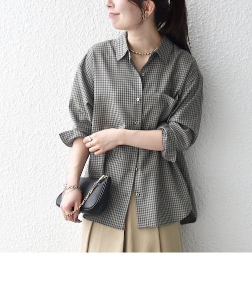 《予約》SHIPS any:〈洗濯機可能〉REFABRISH レギュラー チェック 刺繍 シャツ