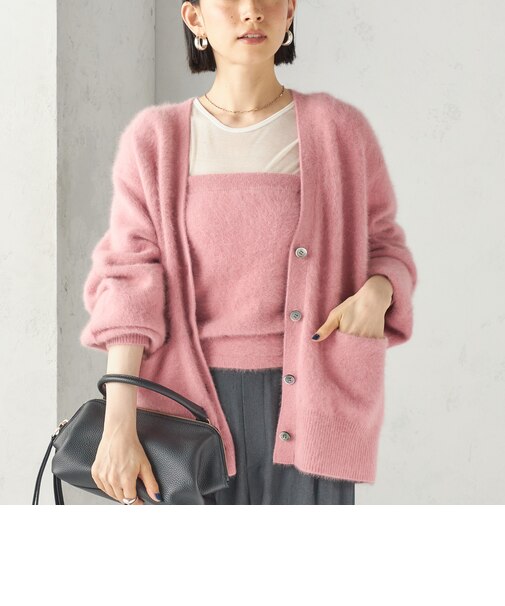 《予約》杢 フォックス カシミヤ Vネック カーディガン
