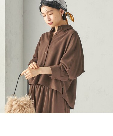 《予約》〈手洗い可能〉ポリエステル スエード シャツ 羽織